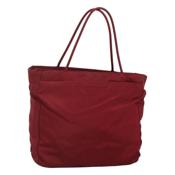 PRADA Tote Bag Nylon Red Auth MY293 - Picture 1 of 16